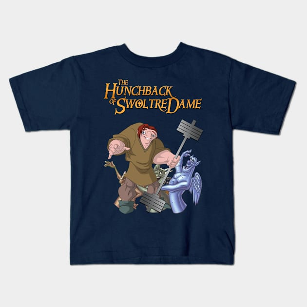 The Hunchback of Swoltre Dame Kids T-Shirt by Christastic